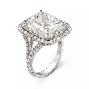 925/Platinum Huge 6.84ct CZ Diamond Bling Ring!!!!